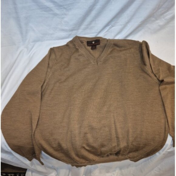 Toscano Other - Toscano Italy Sweater Men's M 100% Merino Wool Brown Neutral Italian Pullover